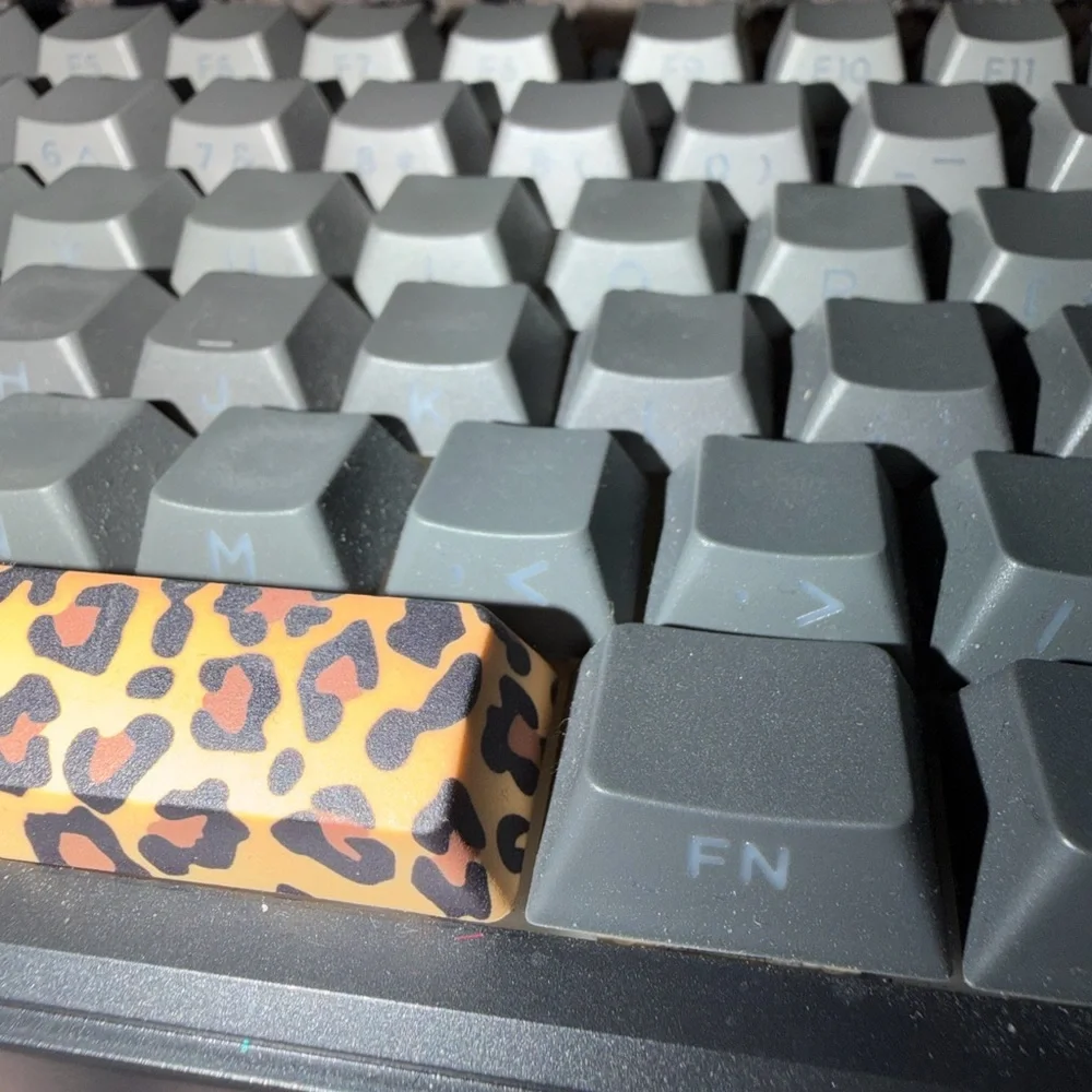 Aula a75 modified Mechanical Keyboard with leopard print keycaps